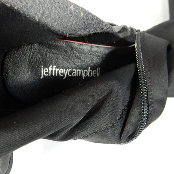 JEFFREY CAMPBELL Herio Square Toe Booties Heels Size 6 Black Neoprene NEW $204 - Picture 10 of 11